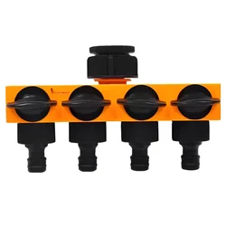 Heavy-Duty HHC1402, 4-way Plastic Irrigation Hose Connector With Shut Off and Swival Nut 1-3/4 Inch